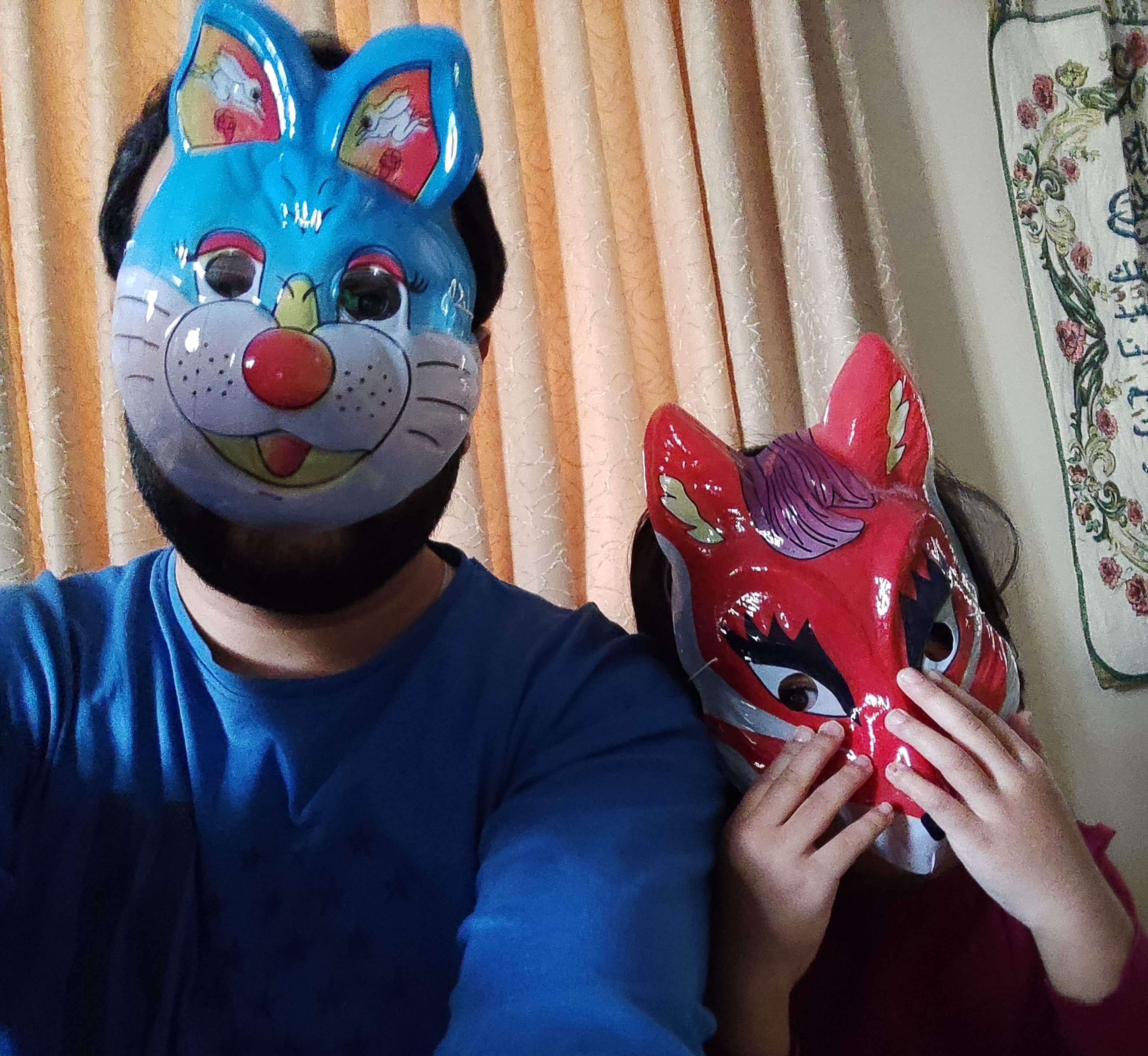 Me and my daughter with masks on!