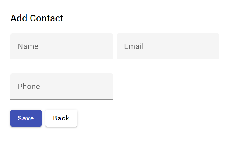 Add Contact UI Layout
